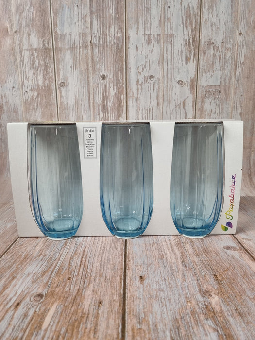 Verre à eau turquoise, lot de 3