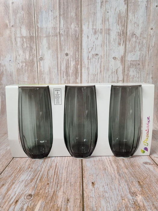 Verre à eau noir, lot de 3