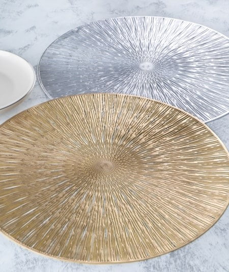 Set de 6 sous assiettes, doré brillant