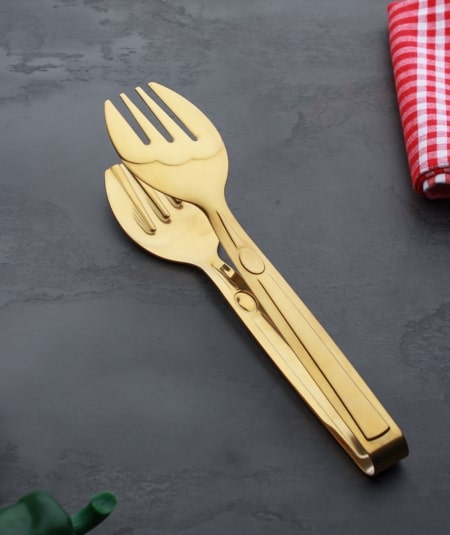 Pince à salade dorée