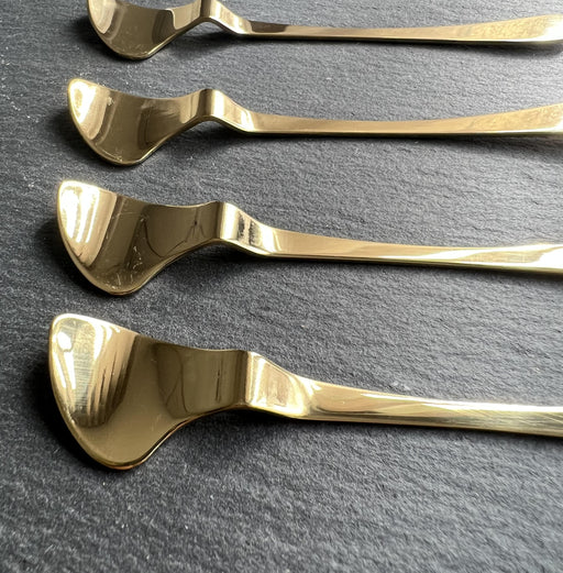Cuillère à thé dorées brillantes, x6