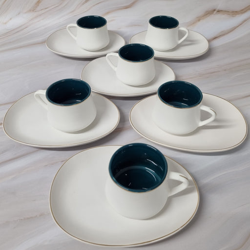 Tasse à café Mars blanc/vert canard 