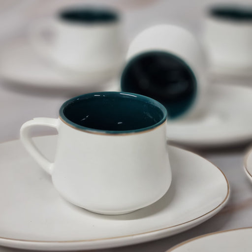 Tasse à café Mars blanc/vert canard 