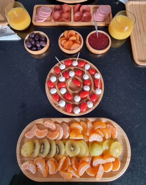 Assiette ovale, bambou