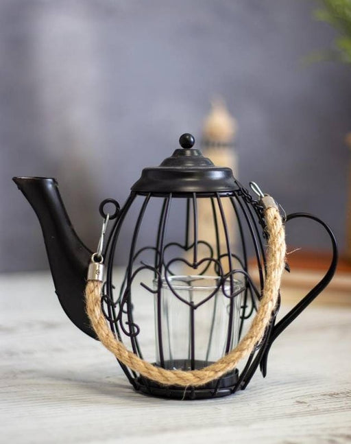 Bougeoir théière noire