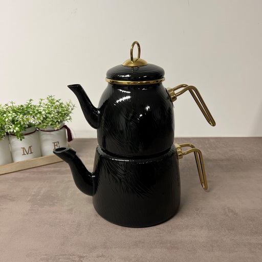Théière Hüma émaillée noir
