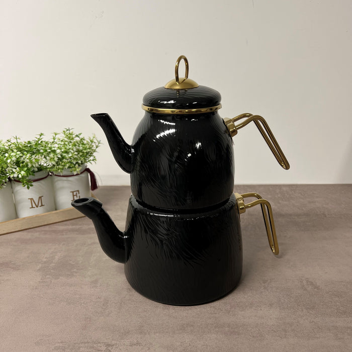 Théière Hüma émaillée noir