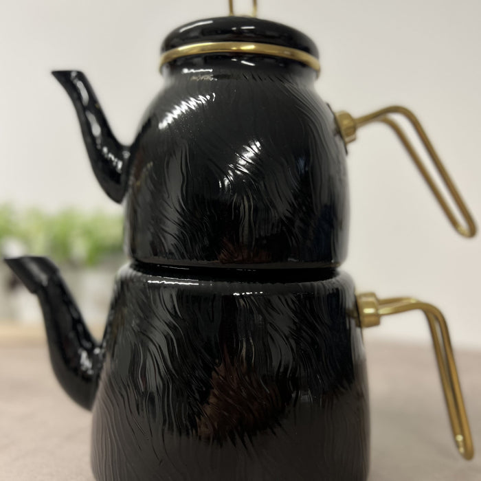 Théière Hüma émaillée noir