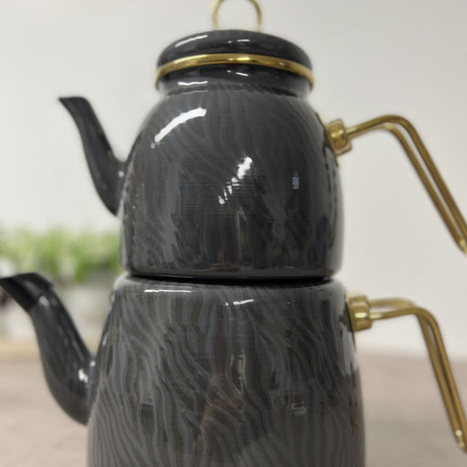Théière Hüma émaillée gris