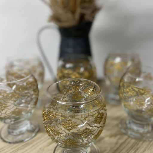 Verre à eau avec pied Doré