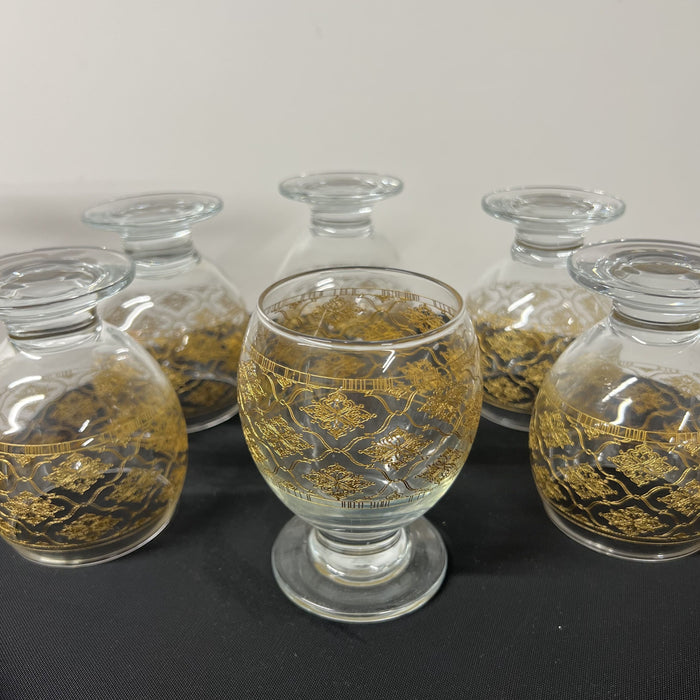 Verre à eau avec pied Doré